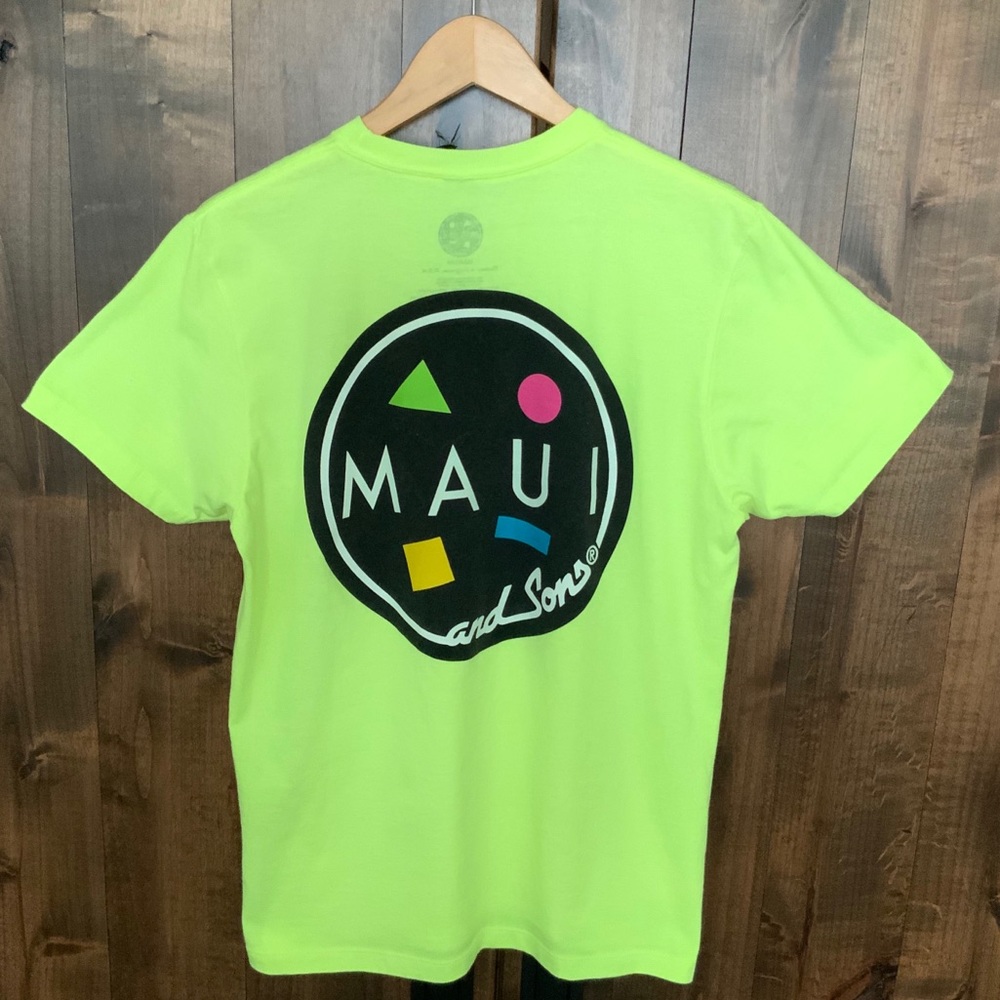MAUI & SONS Neon Yellow Classic Graphic T-Shirt F5